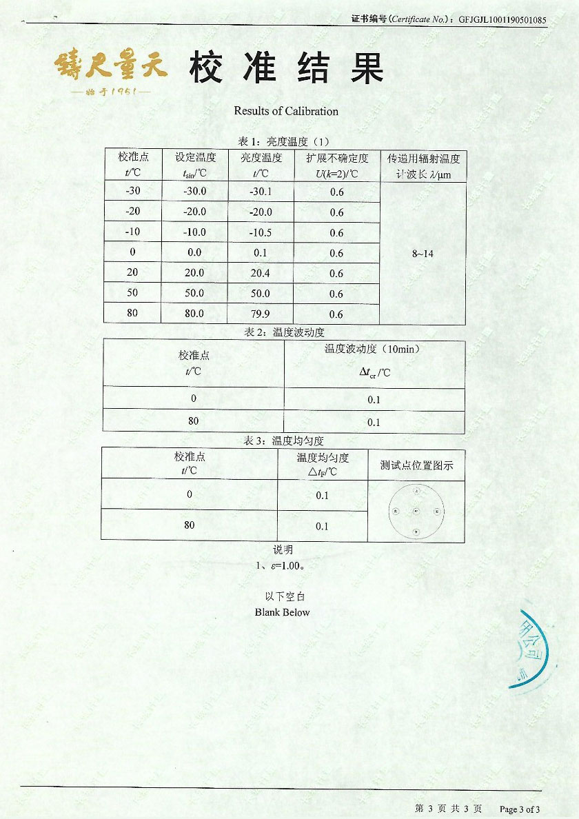 方圆检测认证有限公司-黑体炉案例（-30-80℃）