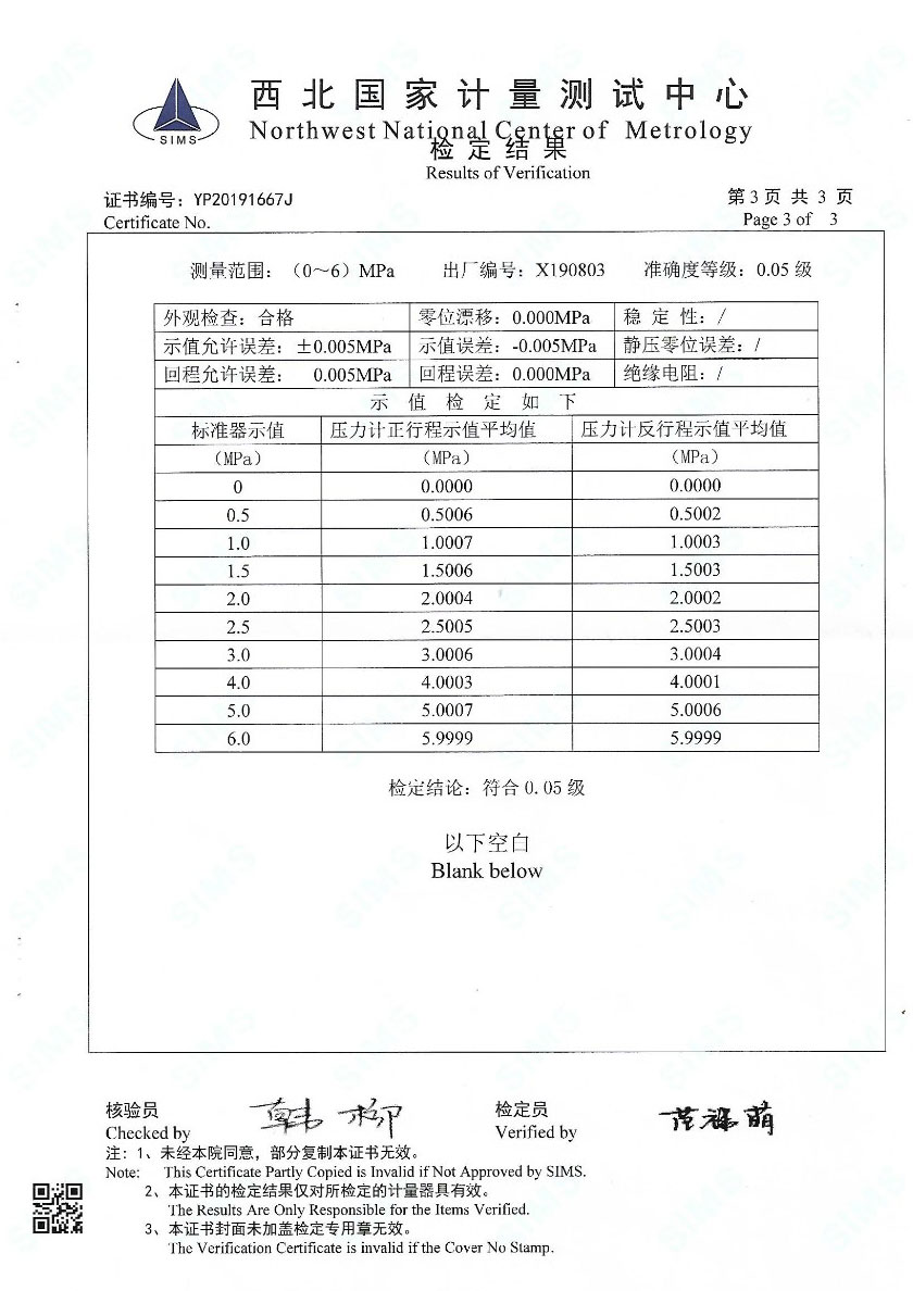 赤峰鑫椿检测技术服务有限公司-精密数字压力表案例