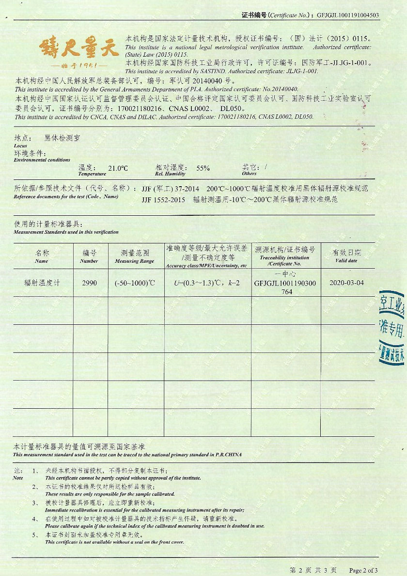 滨州市计量测试检定所-黑体辐射源案例