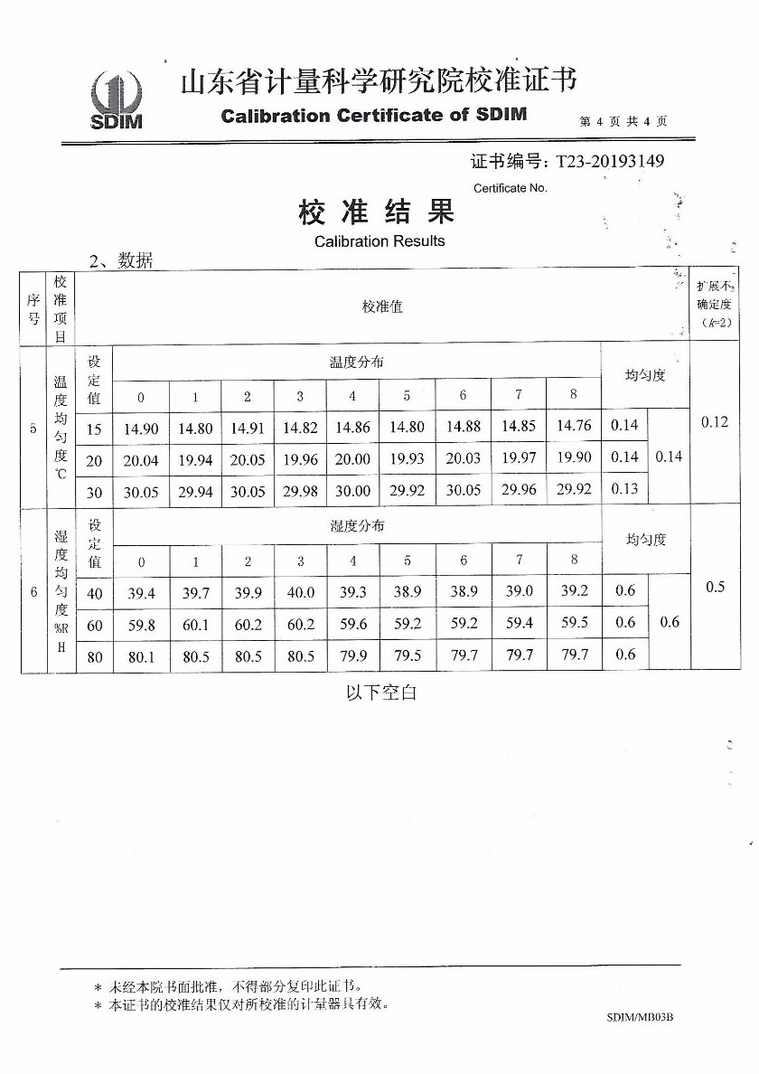 江西品正计量校准技术有限公司-温湿度标准箱案例